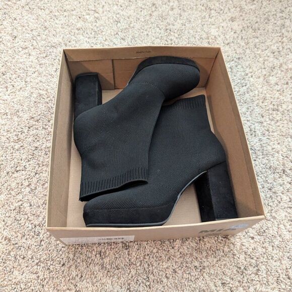 NIB MIA Natascha Stretch Block Heel Booties | Black | Women’s 7.5 - Picture 5 of 8